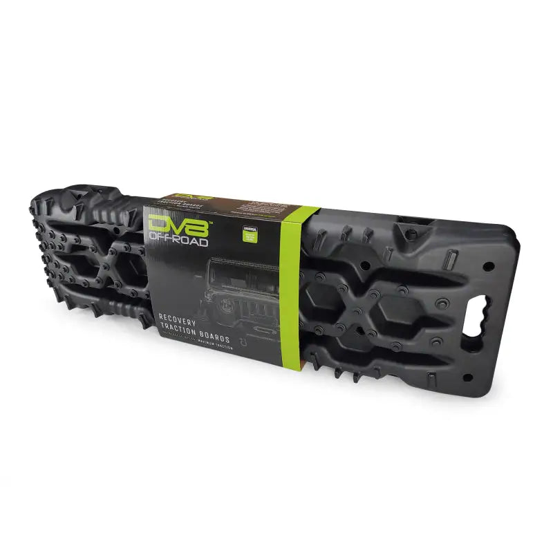 DV8 Offroad Recovery Traction Boards with Carry Bag - Black, black and green foam roller with yellow ribbon