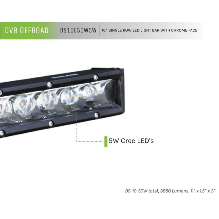 DV8 Offroad SL 8 Slim 10in Light Bar with CREE LEDs - Black