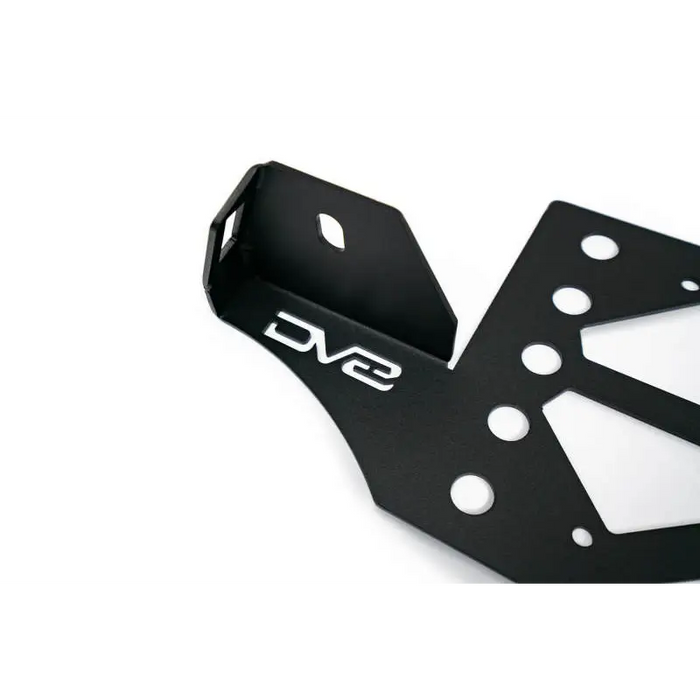 Front fender plate in black, DV8 Offroad Universal License Plate Mount with Pod Light Mounts
