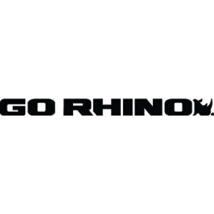 Go Rhino logo on Go Rhino 07-18 Jeep Wrangler JKU 4dr Xtreme Frame Mount Sliders - Tex. Blk