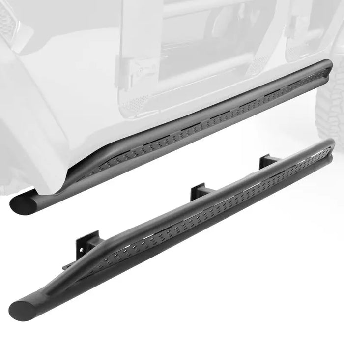 Black frame mounted sliders for Jeep Wrangler JKU 4dr - Tex. Blk