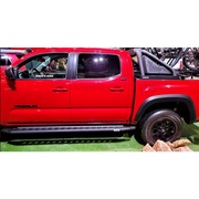 Red truck with black side door shown on Go Rhino Chevrolet Colorado Sport Bar 2.0 (Mid Size) - Tex Blk