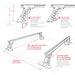 Go Rhino XRS Cross Bars Kit showcasing dimensions for Ford F-150 & Toyota Tundra.