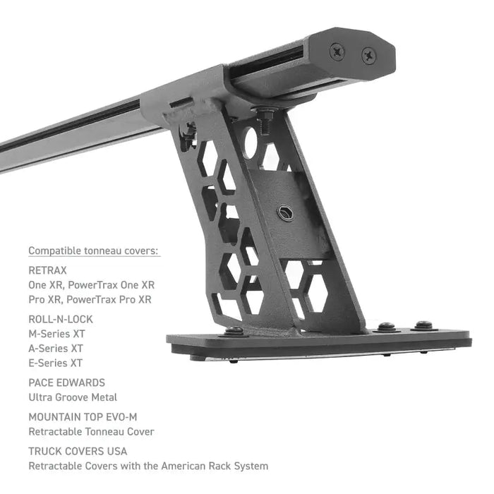 Close-up of computer desk with keyboard on it - Go Rhino XRS Cross Bars Kit.