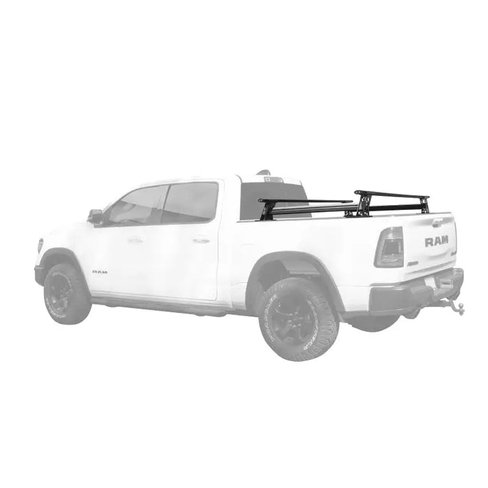 White truck with black roof rack - Go Rhino XRS Cross Bars Kit for Ford F-150 and Toyota Tundra