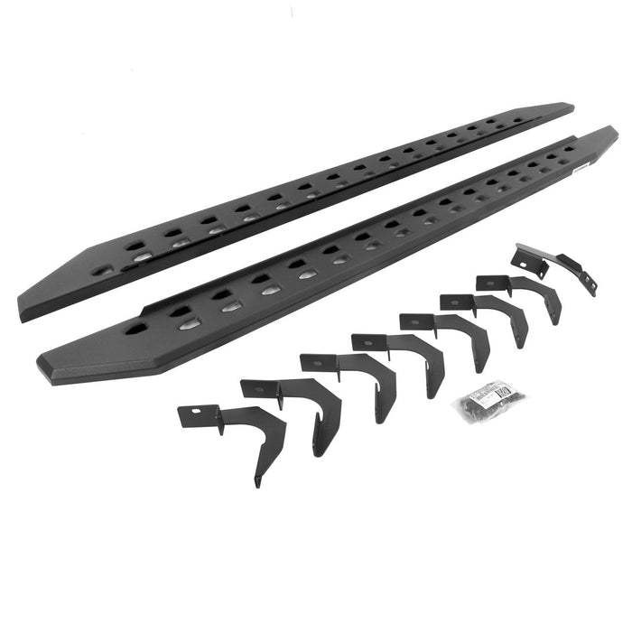 Go Rhino 15-22 GMC Canyon CC 4DR RB20 Slim Running Boards Kit (w/Brackets) - Tex. Blk