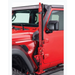 Red Jeep Wrangler JL/JLU/Gladiator JT with Exterior Jack Mount and Light Bar