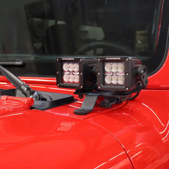 Go Rhino Jeep Wrangler JL/JLU/Gladiator JT Light Mount - Two 3in Cubes ...