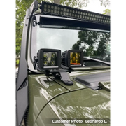 Jeep Wrangler 50in Single Row Windshield Light Bar Mount with Side Light