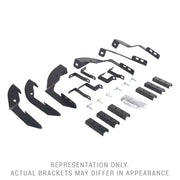 Black plastic parts for Go Rhino running boards on Jeep Wrangler JLU & Ford Bronco.