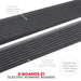 Electric running board with text on black plastic flooring - go rhino e-board e1 kit