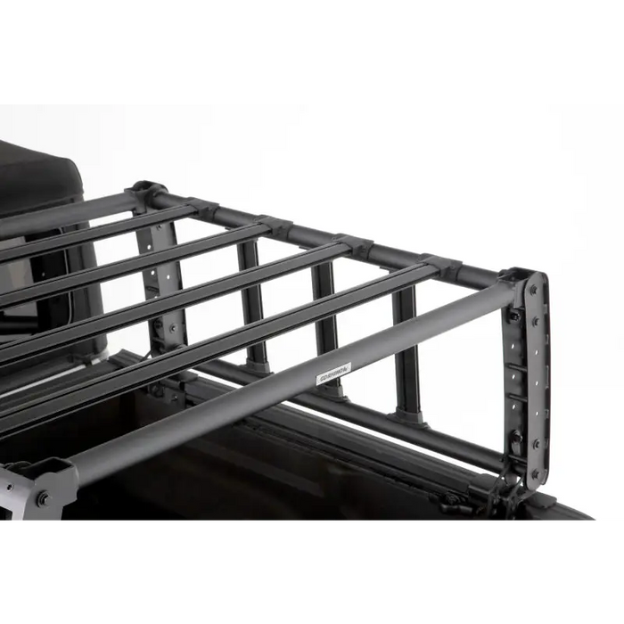 Close-up of Go Rhino Jeep Gladiator XRS Overland Xtreme Rack on truck bed