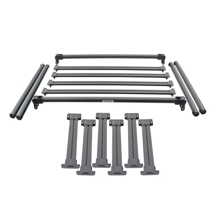 Black aluminum roof racks for Jeep Gladiator XRS Overland Xtreme Rack.