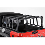 Close up of truck with rack - Go Rhino Jeep Gladiator XRS Overland Xtreme Rack.