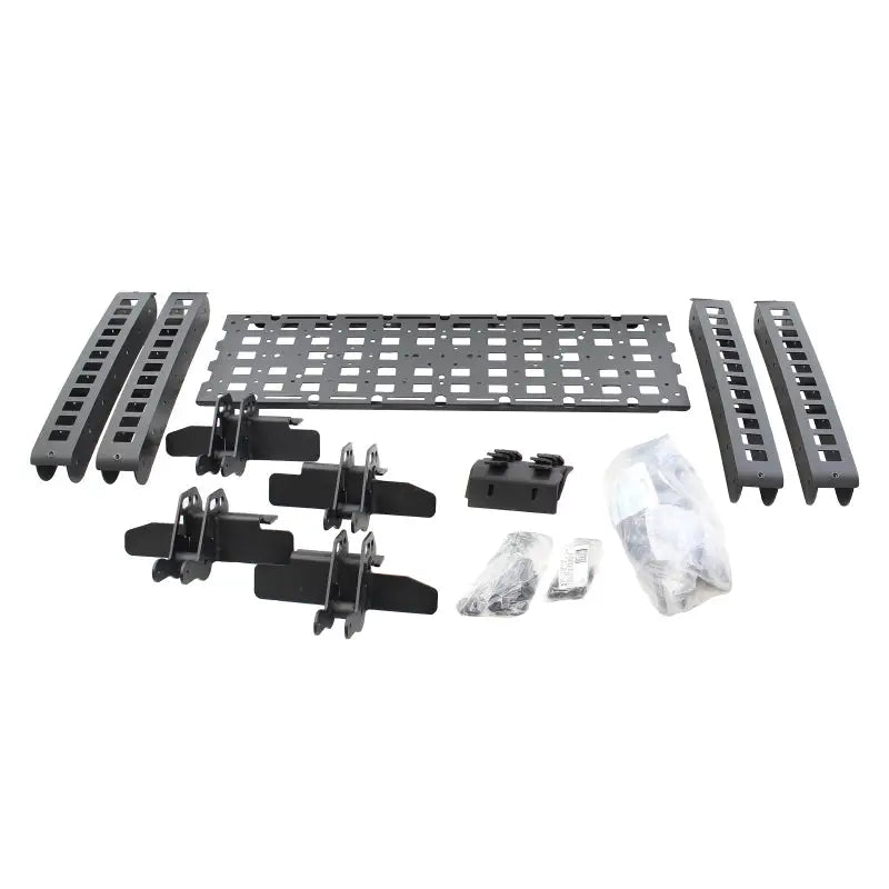 Black plastic rack with four pieces - Go Rhino Jeep Gladiator XRS Overland Xtreme Rack