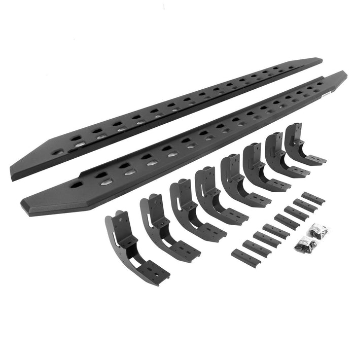 Go Rhino 19-22 GMC Sierra 1500 CC 4DR (New Bdy) RB20 Slim Running Boards Kit (w/Brackets) - Tex. Blk