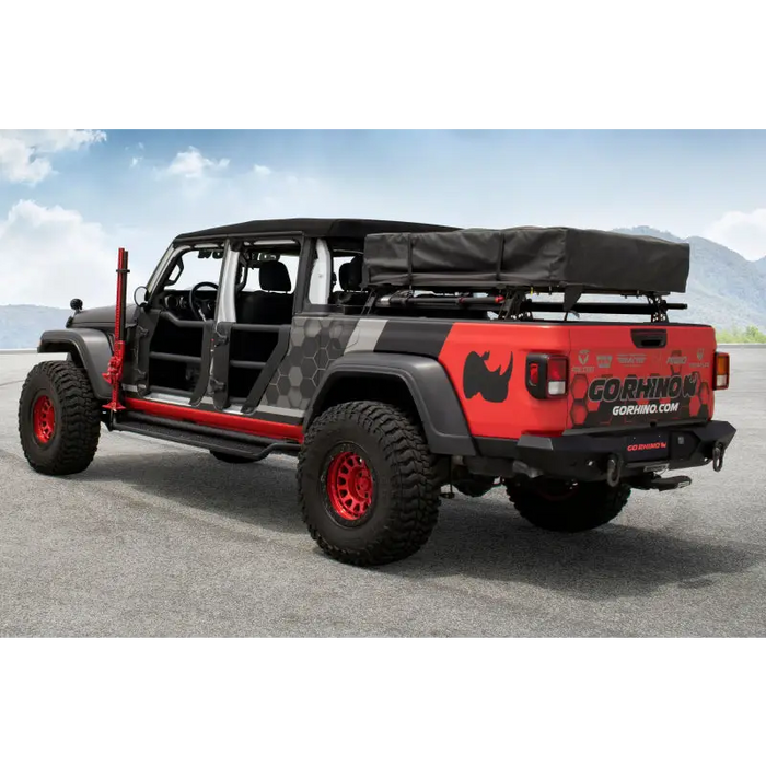 Jeep Gladiator JT with Black and Red XRS Cross Bars Kit