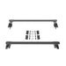 Black aluminum XRS cross bars for Jeep Gladiator, Toyota Tacoma, and Nissan Frontier.