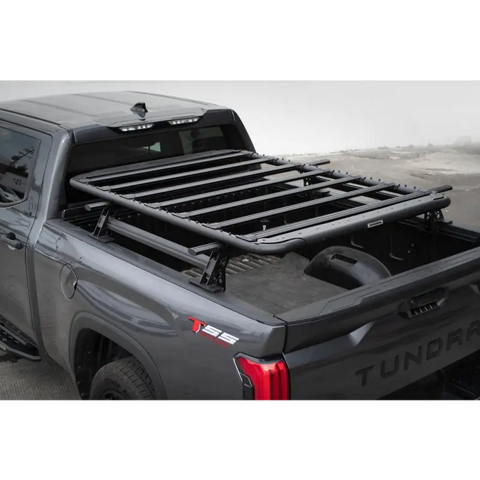 Go Rhino XRS Cross Bars Kit - Tex. Blk with truck and rack on back