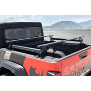 Truck with bed and rack, Go Rhino XRS cross bars kit - Tex. Blk.