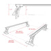 Front and rear bumper dimensions shown in Go Rhino XRS Cross Bars Kit - Tex. Blk