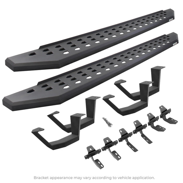 Go Rhino 2022 Toyota Tundra Crew Max 4dr RB20 Slim Kit w/RB20 Slim Running Board + Brkts - Tex. Blk