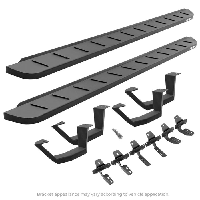 Go Rhino 2022 Toyota Tundra CrwMx Kit w/RB10 Running Board + Brkts + 4 RB10 Drop Steps - Bedlnr Coat