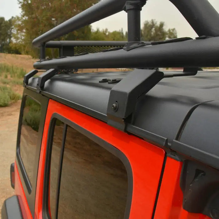 Go Rhino rain gutter mounting kit for SRM rack on Jeep roof rack