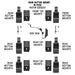 Diagram of rear mount parts for Go Rhino 6pc Rain Gutter Mounting Kit for SRM Rack