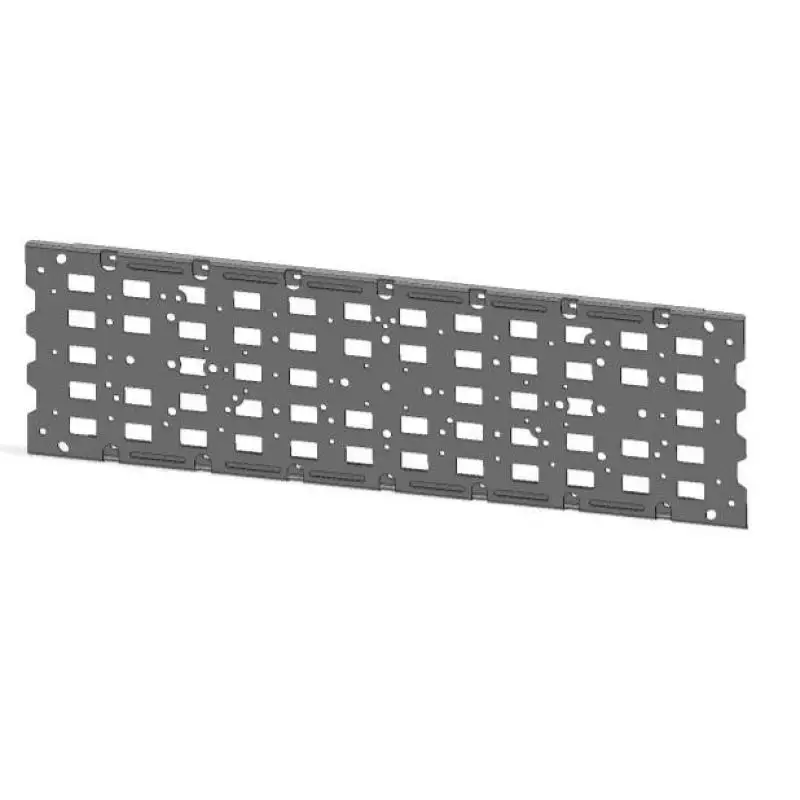Black metal shelf with four holes for Go Rhino Rhino Accessory Gear Plate Kit.