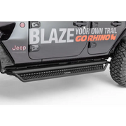 Go Rhino Dominator Extreme D1 Side Steps - Tex Blk - 73in Jeep Wrangler Front Bumper