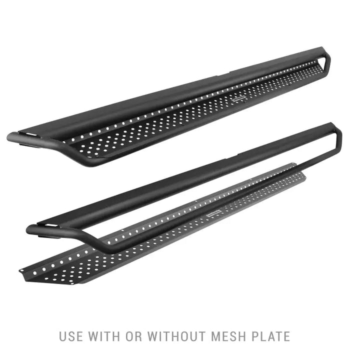 Pair of black rhino dominator extreme d1 side steps for bmw - tex blk 80in