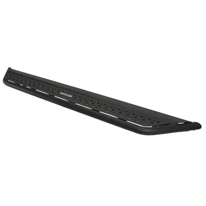 Black bumper with holes and step pads - Go Rhino Dominator Extreme D6 SideSteps - Tex Blk