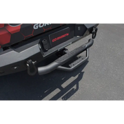 Go Rhino Dominator Hitch Step - Black with rear bumper and bumper bar for Jeep Wrangler and Ford Bronco