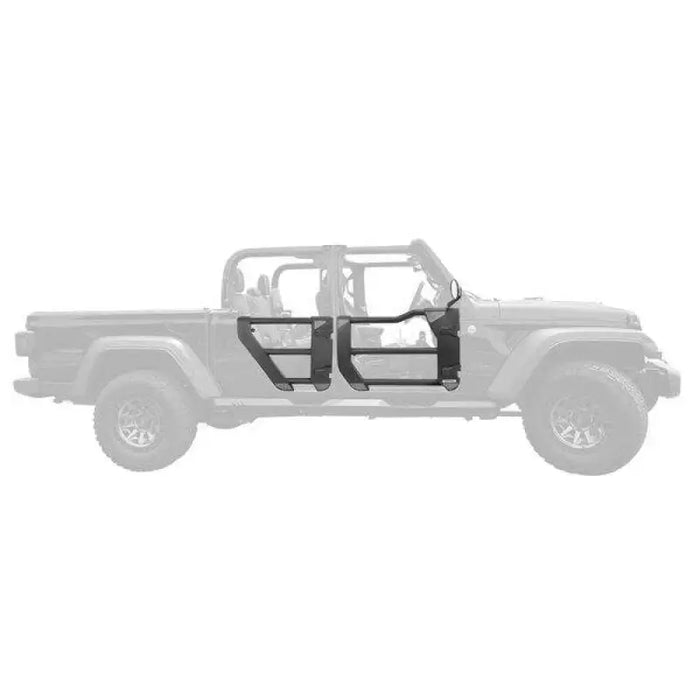 Black Jeep with black door handle - Go Rhino Jeep 18-21 Wrangler JLU/20-21 Gladiator JT Trailline Replacement Rear Tube Door