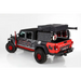 Red Jeep with black roof rack - Go Rhino Rhino Quick Release Tent Bracket Kit