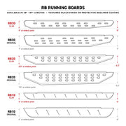 Go Rhino RB10 Running Boards - Bedliner Coating Finish - Complete Kit for BMW R60 front bumper cover