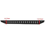 RB20 running boards showcased on black plastic shelf with red line