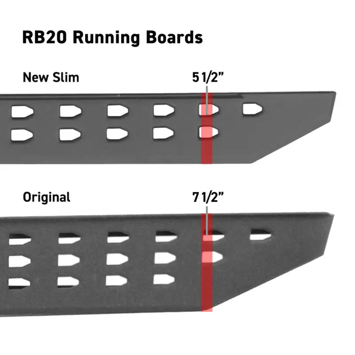 Go Rhino RB20 Slim Running Boards - Rear Bumpers View