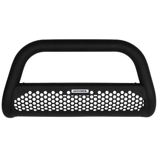 Black mesh grille on Go Rhino RC2 Frame - 3in - Bottom Mount - crew cab pickup.