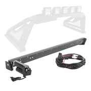 Close up of black car roof rack with wires - Go Rhino Sport Bar 2.0 (Mid Size) in Tex Blk