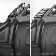 Close up of a truck with lights on and ladder - Go Rhino Sport Bar 2.0 (Mid Size) - Tex Blk