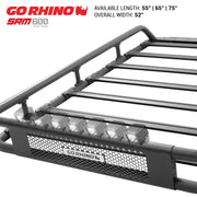 Go Rhino Universal 65in SRM 600 Basket Style Rack - Textured black for Toyota Roof Rack