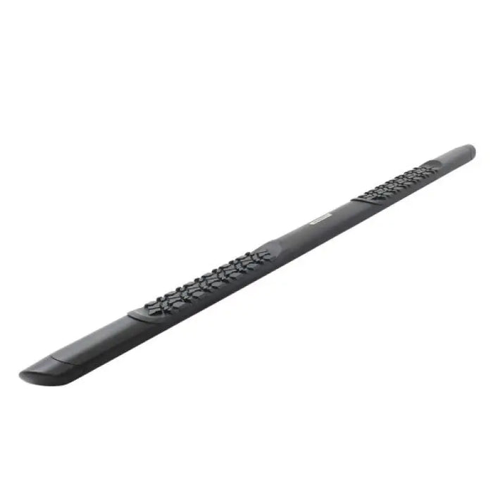 Black plastic stick with text on rhino v-series v3 side step universal 87in - textured black.