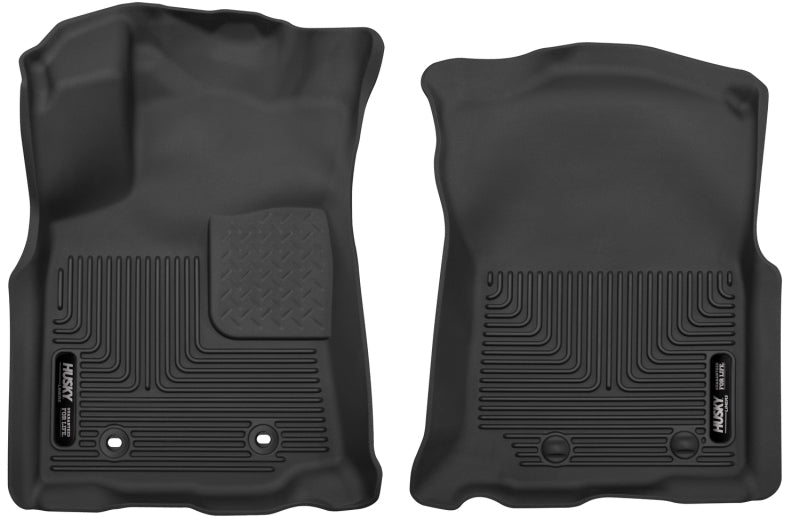 Husky liners black front floor liners for 2016 toyota tacoma double cab pickup, compatible with 2015-2018 ford escape