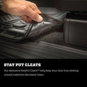 Hand putting weatherbeater floor liner in trunk of a jeep grand cherokee