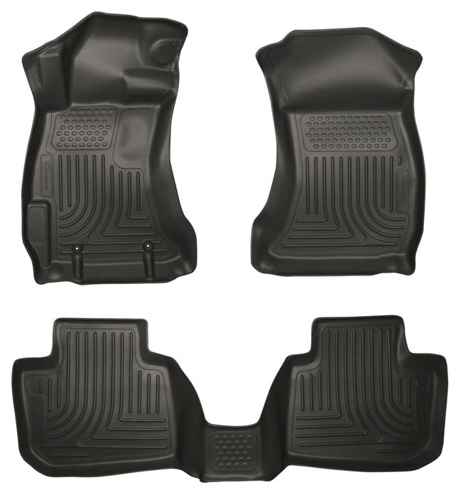 Husky Liners Subaru 12-14 Impreza/2015 WRX/STi WeatherBeater Combo Front&2nd Row Black Floor Liners