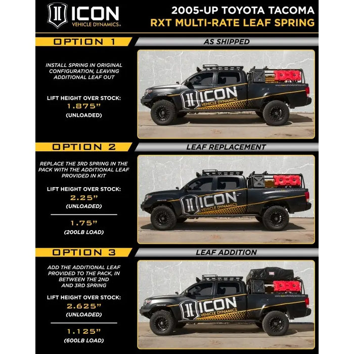 ICON 05-15 Toyota Tacoma Suspension System with Billet UCA - Truck with Colorful Designs