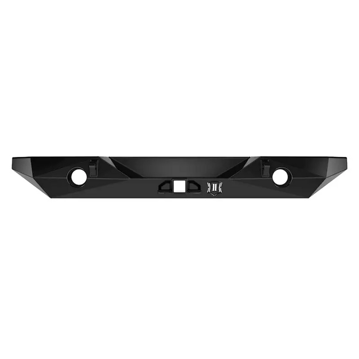 Black rear bumper for Jeep Wrangler JK Pro Series with hitch and tabs