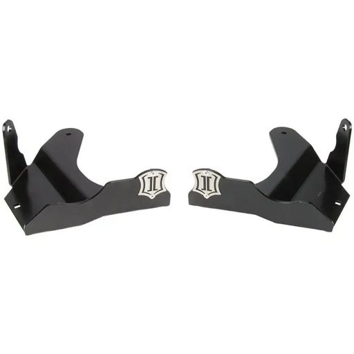 Black front bumper brackets for Jeep displayed in ICON 10-16 Toyota FJ/4Runner LCA Skid Plate Kit.